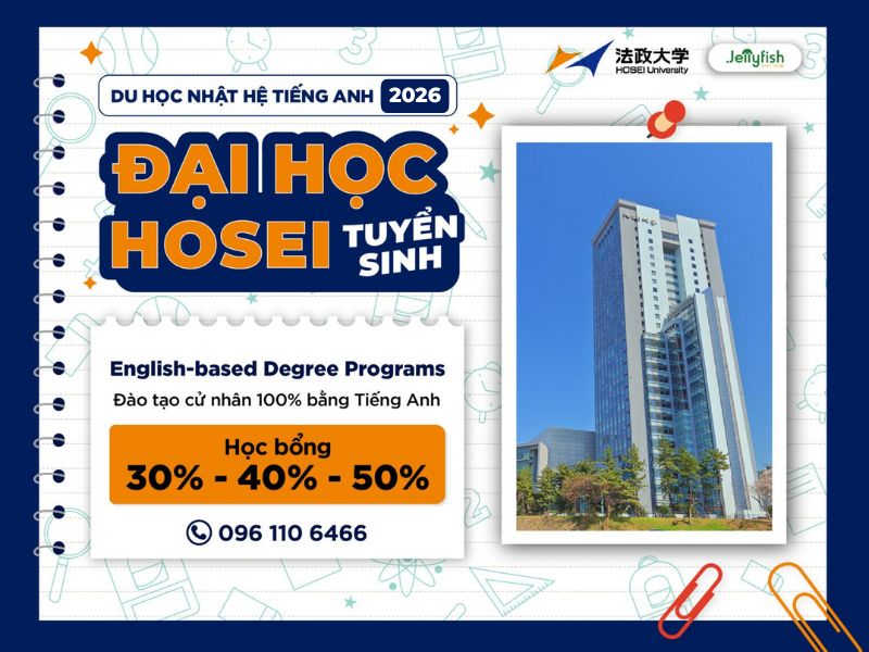 Đại học Hosei tuyển sinh cho các chương trình học bổng đào tạo cử nhân tại Nhật bằng tiếng Anh năm 2026