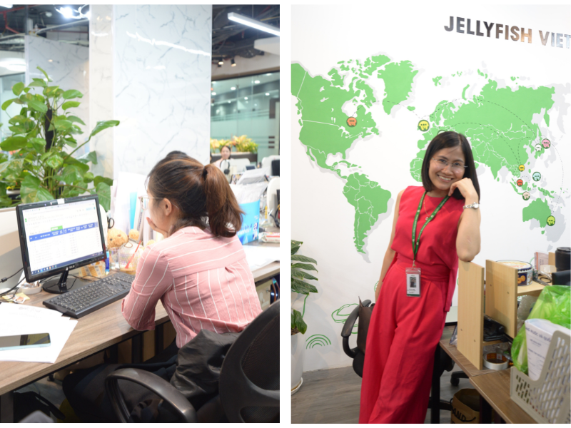 Nhân sự Jellyfish Việt Nam trong dresscode hồng