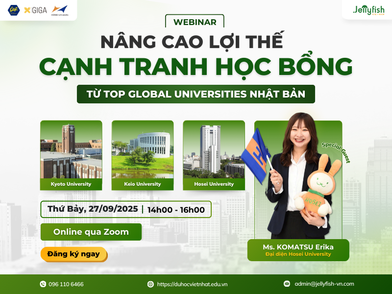 Hội thảo trực tuyến: Nâng cao lợi thế cạnh tranh học bổng từ TOP Global Universities Nhật Bản