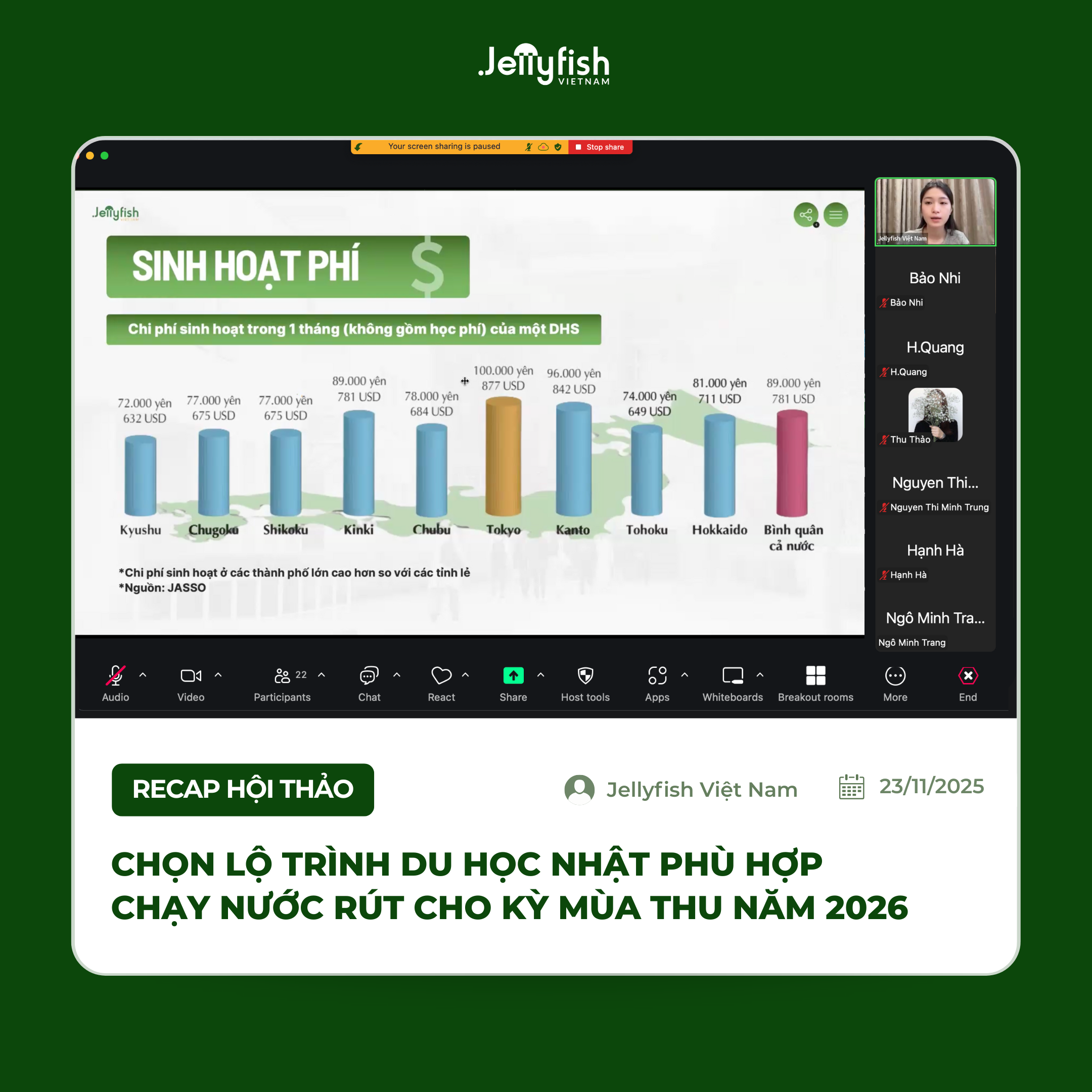 Hội thảo Jellyfish Chọn lộ trình du học Nhật phù hợp - Chạy nước rút cho kỳ thu 2026